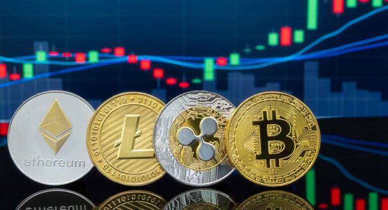 Bitcoin and cryptocurrency investing concept.