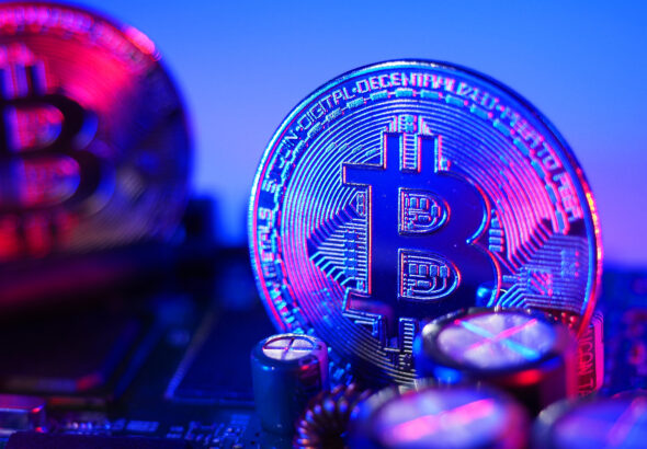 Bitcoin and semiconductor. Represent mining in Cryptocurrency ca